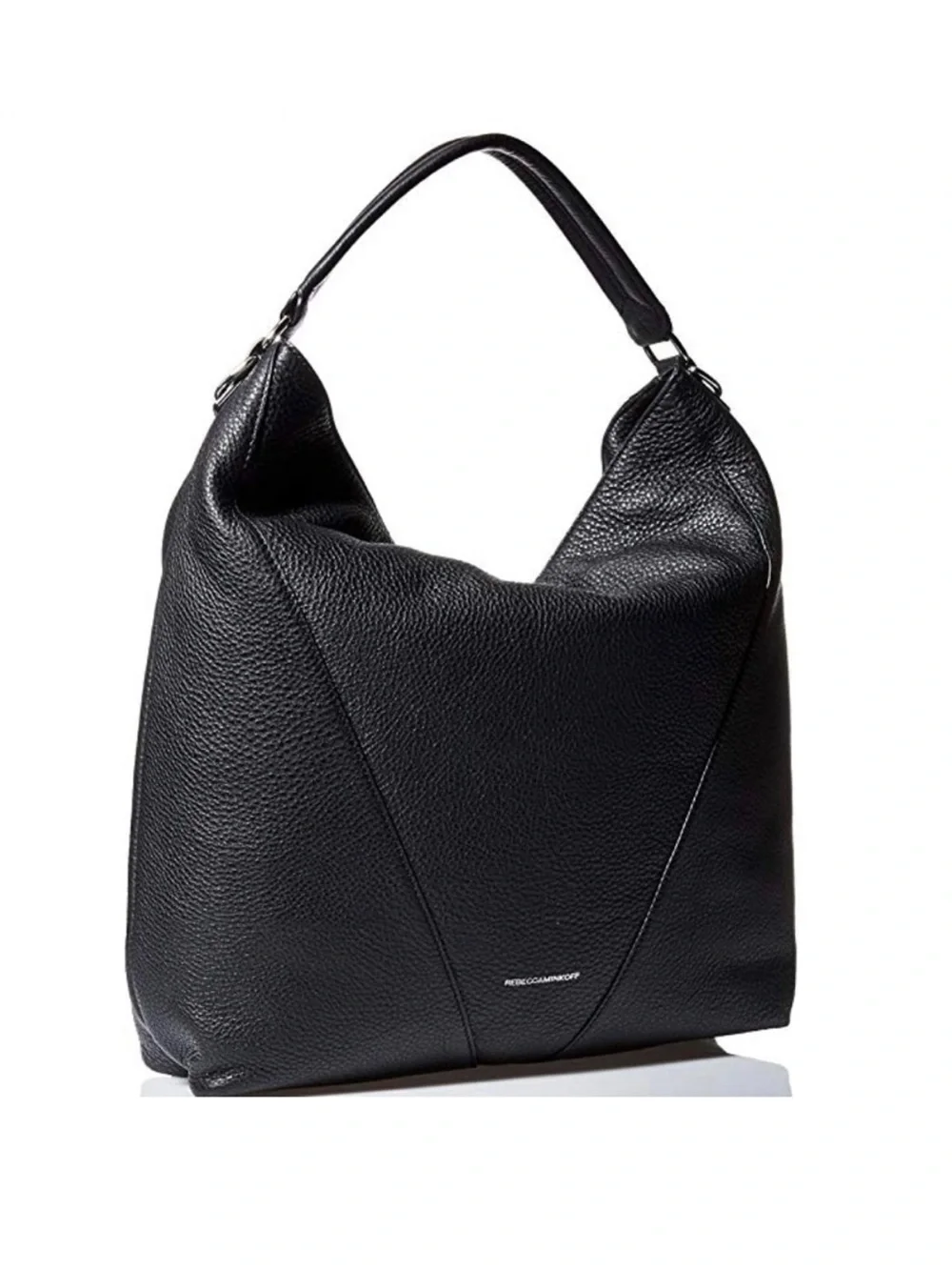 Rebecca Minkoff Moto Hobo Black Leather Bag with Zipper Accents